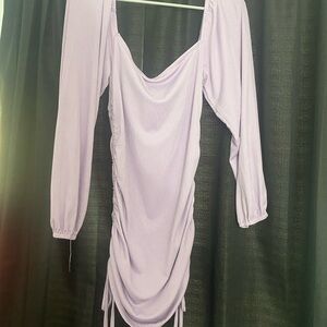 Elegant Lavender Long Sleeve Dress